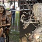 Vandalizaron la estatua de Mirtha Legrand en Villa Cañás