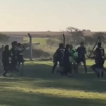 Batalla campal al término de un partido de futbol jugado este domingo en Emilia