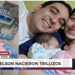 Agus, Benja y Luz, «los trillizos» de Nelson, ya en su casa