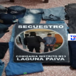 Aprehendieron a un hombre quien previo romper la vidriera de un local en Laguna Paiva robo ropa y dinero