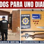 Armas secuestradas y la aprehensión de un hombre en Monte Vera