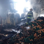 En San Justo un depósito de huevos de una granja se incendio y debió acudir una dotación de bomberos