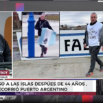 Regresó a Malvinas para rendir tributo a su amigo, caído en la guerra e hizo flamear la bandera Argentina