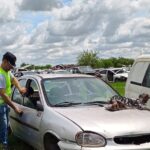 En Pujato, Dpto. Las Colonias inspeccionaron un desarmadero y recuperaron 2 vehículos con pedido de secuestro